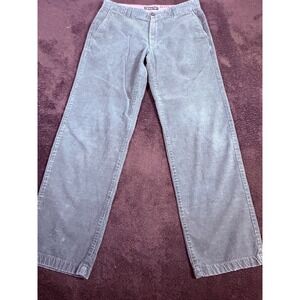 IZOD Mens Corduroy Pants 32x32‎ Straight Fit Green Casual Trousers